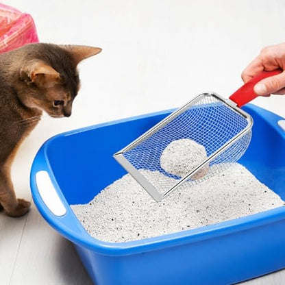 Milisten Cat Litter Scoop Metal Cat Litter Scoop with Fine Mesh Ergonomic Handle Non-Stick Surface Hanging Hole 11.02 X 3.93 X 1.96 in Pet for Box Cleaning - Image 7