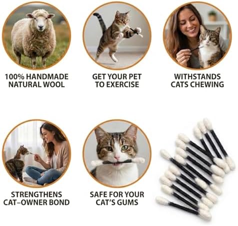 Glaciart One Swabs Cat Toys with Catnip - 6 Pk | Durable for Chew, Cute Cat Toys Interactive Kitty for Boredom, Exercise, & Play | Filled w/Organic Catnip for Anxiety & as Digestive Aid | Gift Idea - Image 5