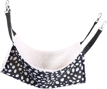 Double-Sided Hanging Cat Hammock Small 27x27cm Breathable Pet Sleeping Bed with Polka Dot Pattern for Indoor Cats