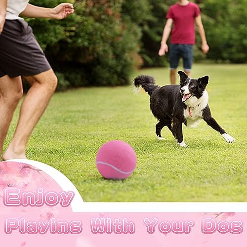 Banfeng Giant 9.5" Dog Tennis Ball, 2 Pack Oversize Interactive Puzzle Toy with 1*Ball Pump + 1*Needle for Small, Medium, Large Dogs (Yellow+Pink) - Image 7