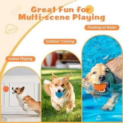 HIPPIH Indestructible Squeaky Dog Toys, Interactive Dog Balls 2 Pack - Image 5