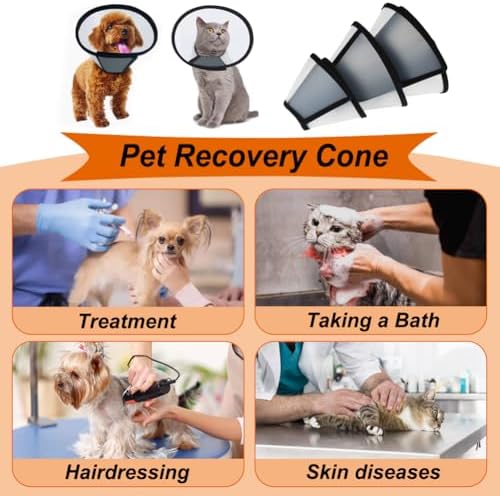 Vivifying Cat Cone, Adjustable Recovery Pet Cone, Lightweight Plastic Elizabethan Collar for Large Cats and Small Size Dogs - Image 6