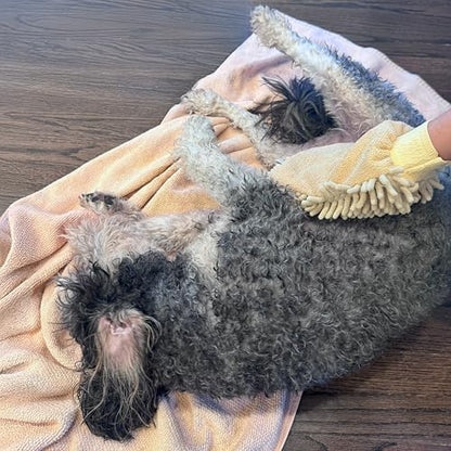 SPOT Clean Paws Chenille Microfiber Dog Towel Mitt - Super Absorbent, Quick-Drying, Washable, Double-Sided Glove for Wet Paws & Body, Durable, Odor-Free, Gently Massages & Dries, 9.5in x 7in - Image 6