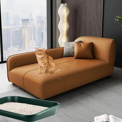 Extra Large Litter Box with High Sides 23.23" Lx16.54 Wx4.33 H, ABS Low Entry Senior Litter Pen Jumbo Pet Safe Litter Boxes Tray for Kittens to Senior Cat, Elderly and Fat Cat (Green) - Image 3