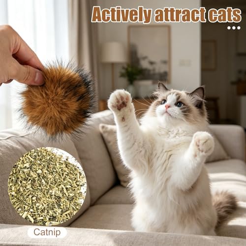 3pcs Cat Faux Rabbit Fur Balls Soft Catnip Toys - Image 6