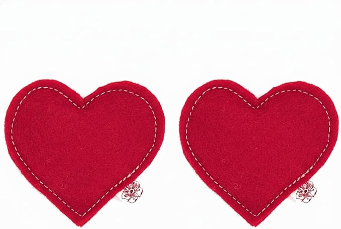 Catnip Toy – Heart Shape, Organic Catnip, 100% Wool Felt, Grown & Made in The USA - Red, 2 Pack