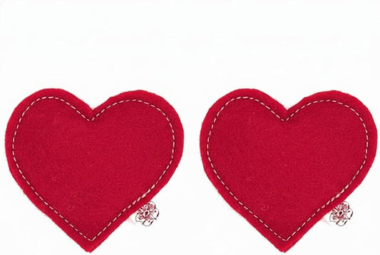 Catnip Toy – Heart Shape, Organic Catnip, 100% Wool Felt, Grown & Made in The USA - Red, 2 Pack