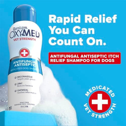 TropiClean OxyMed Medicated Antifungal and Antiseptic Dog Shampoo, 20oz - Image 2