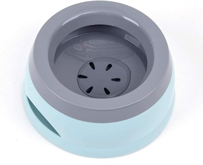 Love Dream No Spill Dog Water Bowl, No Drip Dog Slow Water Feeder No Slip Vehicle Carried Pet Water Dispenser 25 oz with Floating Disk Slow Drinking Bowl for Dogs Cats (Blue)