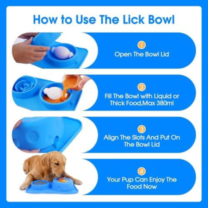 Slow Feeder Dog Bowls for Liquid/Dry Food, Bone Broth Dog Lick Bowl 380ML - Image 2