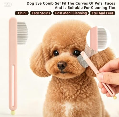 3 Pack Dog Eye Combs, Stainless Steel Tear Stain Remover Tool for Pet Cats - Image 3