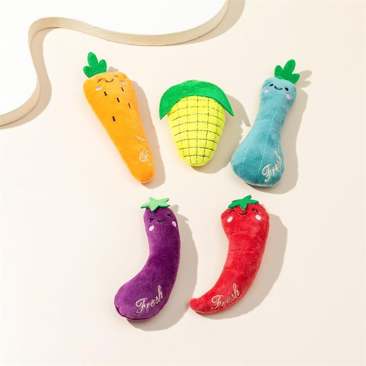 Red Cat Catnip Toys Cat Mint Toys Dog Kitten Chew Toy Funny Indoor Farm Theme Vegetable Shaped Cute Teeth Bite Toys Pet Supplies(Chili)，Toys，Catnip Toys - Image 3