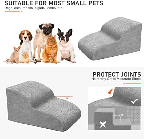 Dog Stairs for Small Dogs, High Density Foam Dog Ramp, Extra Wide Non-Slip Pet Steps for High Beds Or Couch, Soft Foam Doggie Ladder for Dogs Injured, Older Pets, Small Cats - Image 5