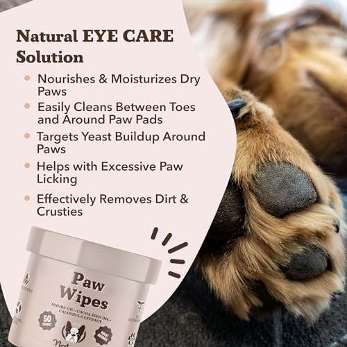 Natural Dog Company Natural Dog Paw Wipes - 50 Ct - Organic, Vegan Pet Paw Wipes for Dogs, Eco-Friendly, Ideal for Removing Dirt, Allergens & Moisturizes Dry Cracked Paws, Coconut Oil & Cocoa Butter - Image 2