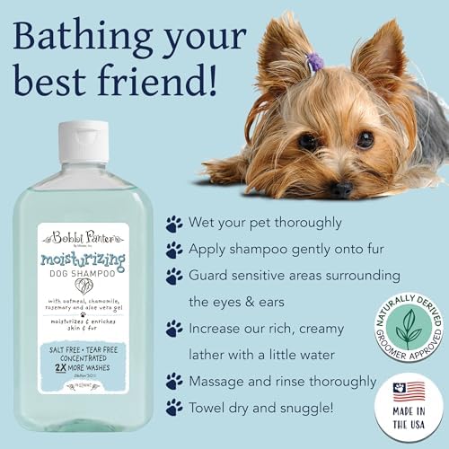 Bobbi Panter Oatmeal Dog Shampoo Aloe Vera, Chamomile & Rosemary – Moisturizing Natural Formula for Dry Skin, Tear-Free, 30:1 Concentrate, Made in USA, 14 oz - Image 4
