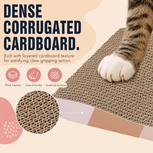 SIDAZON Cat Scratching Board cat Scratcher Cat Scratch Pad Cardboard cat scratchers for Indoor Cats Reversible Large Wide Corrugated with Catnip(2pcs) (Pack of 2) - Image 5