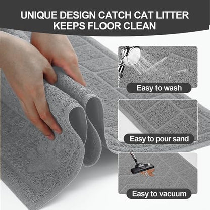 Cat Litter Box Mat, 35" x 24" Large Waterproof Litter Trapping Mat - Image 6