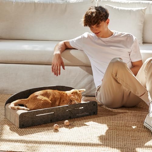 FUKUMARU Large Cat Scratcher Bed, 26 Inch Cat Scratching Bed Sofa Indoor - Image 5