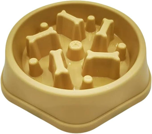 Slow Feeder Dog Bowls- Promote Healthy Eating Habits,Dog Puzzle Feeder,Anti-Gulping Puzzle Design for Small/Medium/Large Pets, Reduce Bloat & Improve Digestion (Yellow)