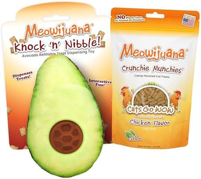 Meowijuana Knock 'n' Nibble Toy & Treat Bundle | Avocado & Chicken by Meowijuana