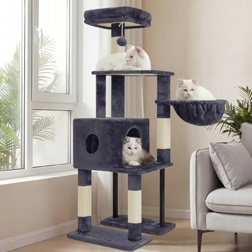 Heybly Cat Tree with Toy, 49.2 inch Cat Tower for Indoor Cats HCT200SG by HEYBLY