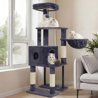 Heybly Cat Tree with Toy, 49.2 inch Cat Tower for Indoor Cats HCT200SG by HEYBLY