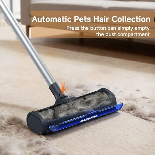 Pet Hair Remover for Carpet, Carpet Sweeper with Dust Container - Image 3