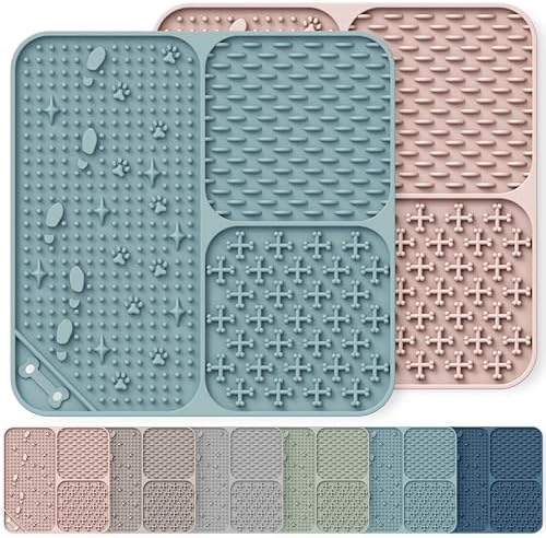 Lick Mat for Dogs Cats 2pcs 5.9" Silicone Slow Feeder by Wingcases
