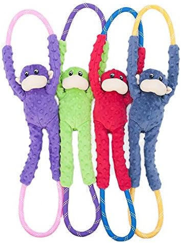 ZippyPaws RopeTugz Durable Dog Pull Rope Toy - Blue Monkey - Image 5