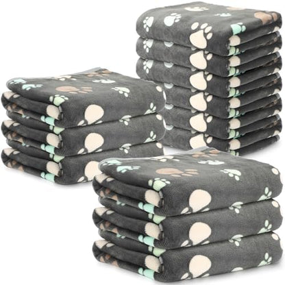 Tegeme 12 Pcs Puppy Blanket for Cat, 41 X 30 Inch Gray by Tegeme