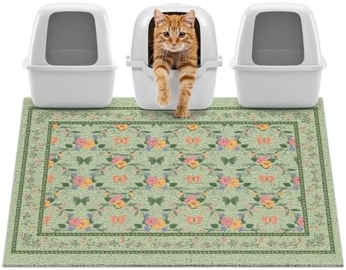 Unicorn Catcher 40"x30" Cat Litter Mat Non-Slip Washable Litter Box Mat by UnicornCatcher