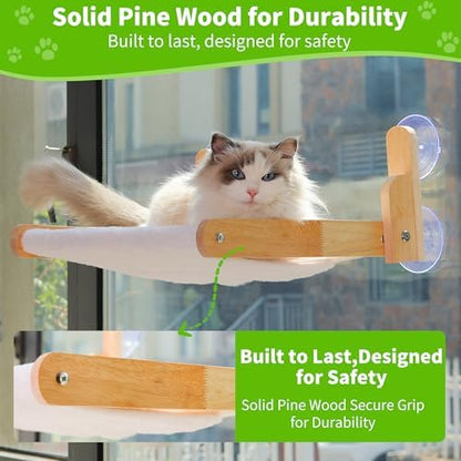Cat Window Perch, Foldable Cat Hammock with Faux Rabbit Fur Cover - Image 2