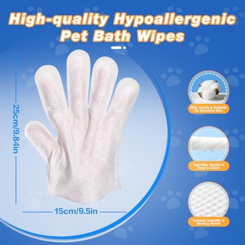 18 Pcs Pet Glove Wipes for Dogs and Cats, Deodorizing, Individually Wrapped - Image 4