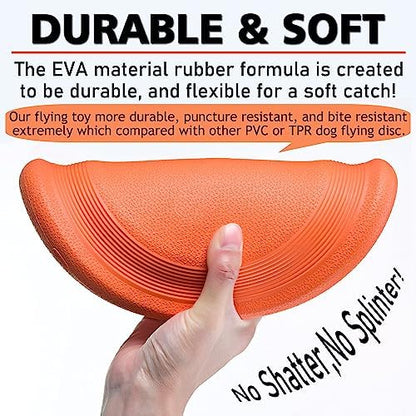 XIGOU Dog Flying Disc - Durable Rubber Flying Disc Dog Toy - 9.25" Indestructible Rubber Dog Flying Discs Flyer Dog Toys - Puncture Resistant & Bite Resistant Extremely - for Medium Large Dogs - Image 2