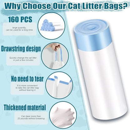 160 Pack Cat Litter Bags 25 x16 inch - Image 2