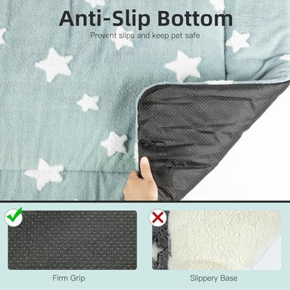 Mora Pets Cat Bed for Indoor Cats Washable Dog Crate Pad Cute Star Dog Bed Mat for Small Dogs Pet Kennel Pad for Cage Soft Flat Puppy Kitten Cushion for Sleeping Anti-Slip Blue 22 x 13 - Image 4