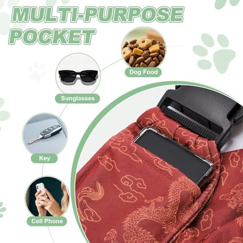 Dog Sling Carrier for Small Dogs and Cats Up to 16.5 Lbs, Adjustable Buckle with Pocket Pet Cross Body Shoulder Bag, (Red, 1 Pcs) Intended for Outdoor Travel/Camp - Image 4
