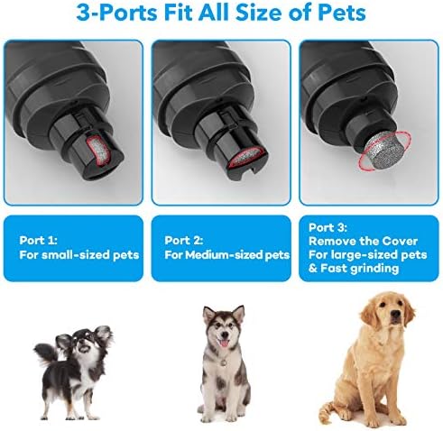 Casfuy Dog Nail Grinder with 2 LED Light - New Version 2-Speed Powerful Electric Pet Nail Trimmer Professional Quiet Painless Paws Grooming & Smoothing for Small Medium Large Dogs and Cats (Grey) - Image 6