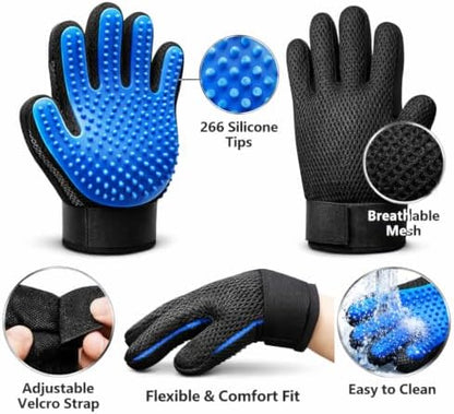 Pet Hair Remover Gloves Upgraded and Efficient (Right Hand) - Gentle Shedding Brushes for Dogs, Cats & Horses with Long and Short Hair - Right Hand 1pc - Image 2