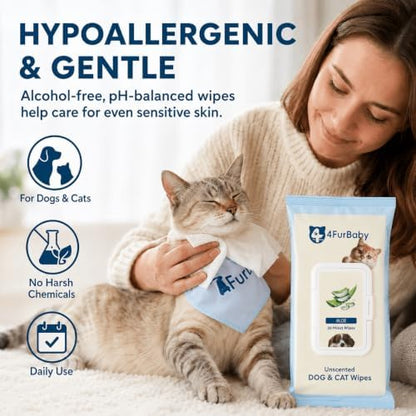 Dog Wipes for Paws and Butt, Unscented, 30 Count - Image 3