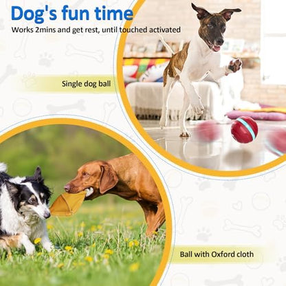 Interactive Dog Balls with Motion Activated, Wicked Ball Squeaky Dog Toy Oxford Bag Keep Dogs Busy (Red Ball) - Image 5