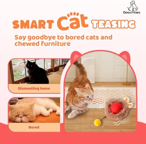 3-in-1 Cat Toy and Cat Window Perch, Window-Mounted Hammock with Scratching Board, Interactive Teaser Wand, Smart Ball with LED Lights - Image 5