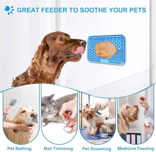 Azyh Licking Mat for Dogs & Cats 2 Pack, Slow Feeder Lick Pat for Large Dogs and Puppies, Anxiety Relief Dog Toys Feeding Mat for Butter Yogurt Peanut, Pets Bathing Grooming Training Mat (9.9'' × 6'') - Image 5