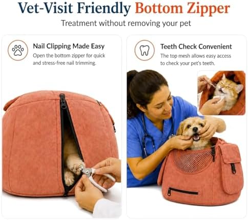 Dog Sling Carrier for Small Dogs and Cats up to 9 lbs, Adjustable Dog Carrier Sling for Puppies, Hands-Free Pet Sling, Breathable Cat Sling Carrier, Machine Washable (Sunset Pink) - Image 5