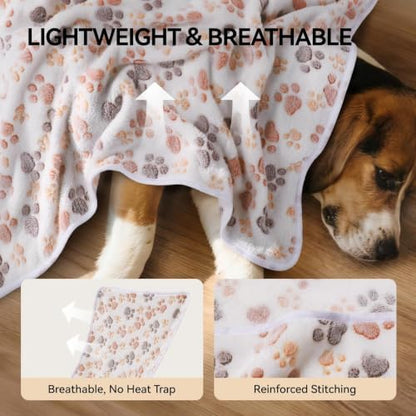 LINENLUX Dog Blankets 4-Pack, Super Soft Fluffy Fleece Pet Throw Warm - Image 2