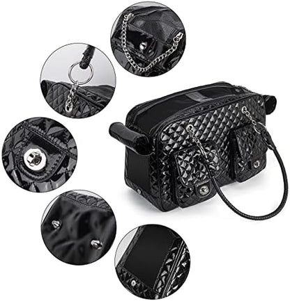 Fashion Pet Carrier Dogs Cat Small Animals Purse Bag, Leather Pet Carriers Dog Puppy Kitten Tote Travel Handbag TSA Airline-Approved - Image 4