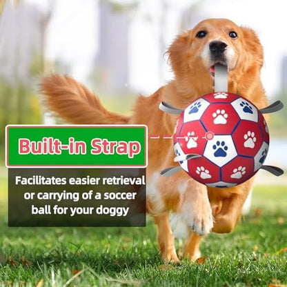 Diman Herding Ball for Dogs Large, 9 Inch Dog Soccer Ball with Straps - Image 2