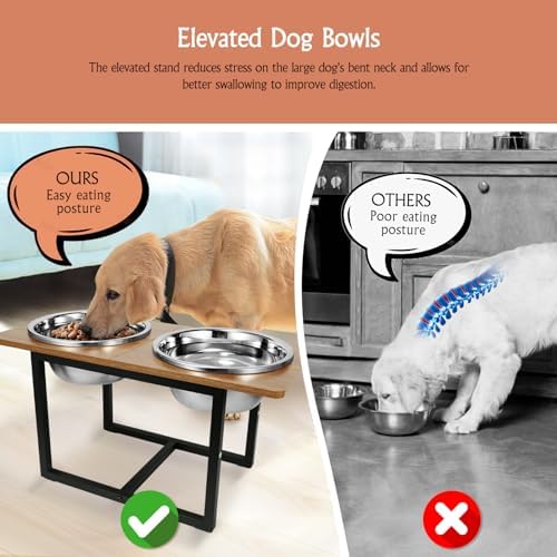 Spacnom Elevated Dog Bowls, Raised Dog Bowls Stand for Large Dogs - Image 4