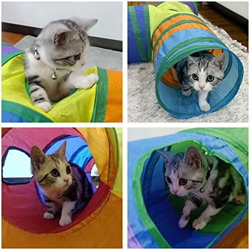 PetLike Cat Tunnel for Indoor Cats Collapsible Pop-up Pet Tube Peek Hole Hideaway Play Toys for Cats with Ball - Image 2