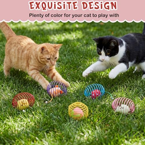 Jecery 5 Pcs Cat Toys Spring,Fruit Mouse,Multicolor - Image 4